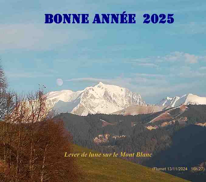 Lever de lune sur le Mont Blanc